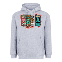 Heather Grey license letters floral mama Heavyweight Hoodie - Jasminsmagicworld