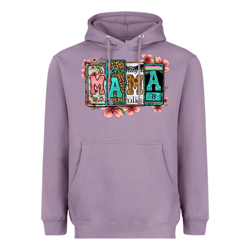 License Letters Floral Mama Heavyweight Hoodie by Jasminsmagicworld | Teevron
