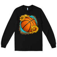 Black western basketball with sunflower Long Sleeve Tee - HRA Design Shop