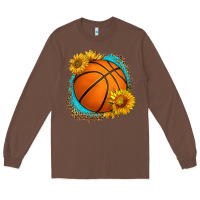 Chestnut western basketball with sunflower Long Sleeve Tee - HRA Design Shop