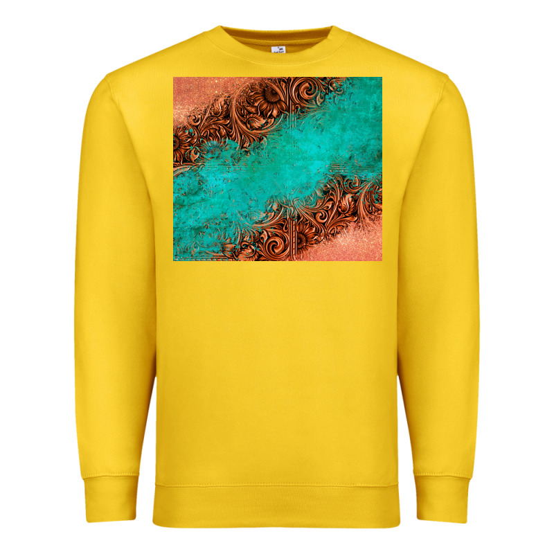 Leather Turquoise Glitter Tumbler Premium Sweatshirt by Jasminsmagicworld | Teevron