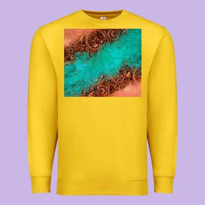 Leather Turquoise Glitter Tumbler Premium Sweatshirt Designed By Jasminsmagicworld