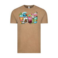 Vintage Coffee skeleton summer coffee cups Vintage Tee - Zillion Design Studio