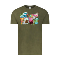 Skeleton Summer Coffee Cups Vintage Tee | Teevron