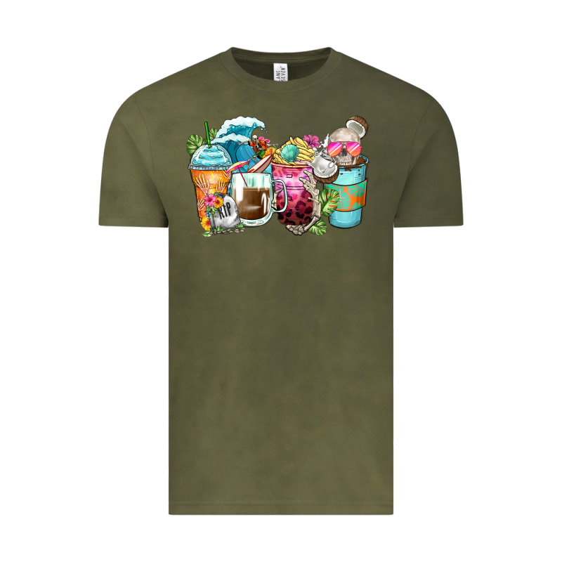 Skeleton Summer Coffee Cups Vintage Tee by Zillion Design Studio | Teevron