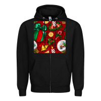 Black christmas snow globe seamless pattern Zipper Hoodie - BundleAndBundleShop
