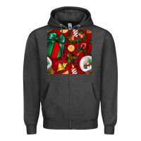Charcoal Heather christmas snow globe seamless pattern Zipper Hoodie - BundleAndBundleShop