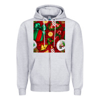 Heather Grey christmas snow globe seamless pattern Zipper Hoodie - BundleAndBundleShop