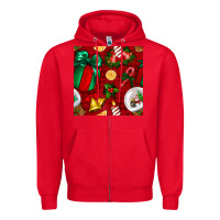 Red christmas snow globe seamless pattern Zipper Hoodie - BundleAndBundleShop