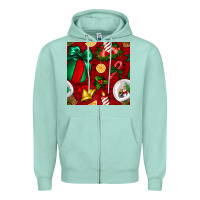 Seafoam christmas snow globe seamless pattern Zipper Hoodie - BundleAndBundleShop
