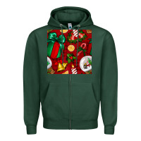 Sports Green christmas snow globe seamless pattern Zipper Hoodie - BundleAndBundleShop