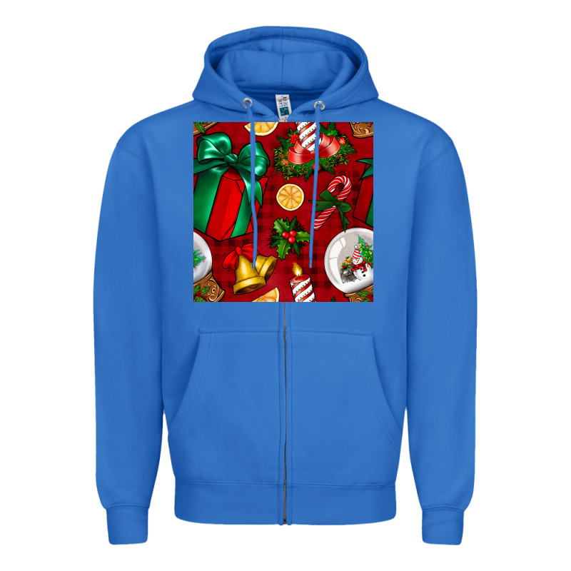 Christmas Snow Globe Seamless Pattern Zipper Hoodie by BundleAndBundleShop | Teevron