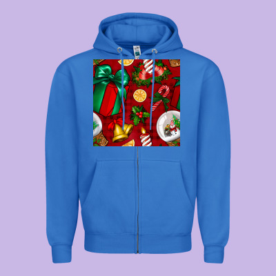 Christmas Snow Globe Seamless Pattern Zipper Hoodie Designed By Bundleandbundleshop