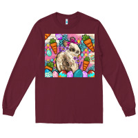 Burgundy Easter Bunny tumbler Easter Day Long Sleeve Tee - Neo Western