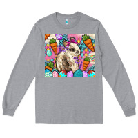 Heather Grey Easter Bunny tumbler Easter Day Long Sleeve Tee - Neo Western