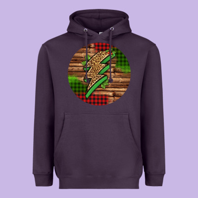 Leopard Lightning Bolt Christmas Heavyweight Hoodie Designed By Jasminsmagicworld
