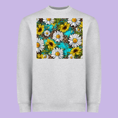 Heavyweight Sweatshirt western daisy and sunflower