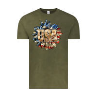 Vintage Olive usa sunflower billie wilder Vintage Tee - texasbilliewilder