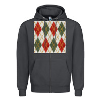 Smoke christmas diamond plaid seamless pattern Zipper Hoodie - BundleAndBundleShop