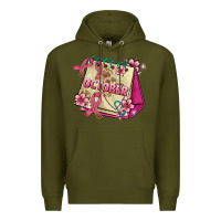Army Green pink cancer ribbon and october calendar Premium Hoodie - AdoDesignShop