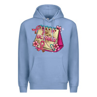 Colony Blue pink cancer ribbon and october calendar Premium Hoodie - AdoDesignShop