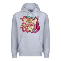 Heather Grey pink cancer ribbon and october calendar Premium Hoodie - AdoDesignShop
