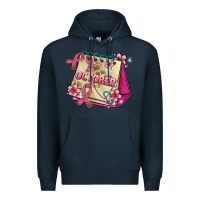 Navy pink cancer ribbon and october calendar Premium Hoodie - AdoDesignShop