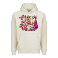 Oatmeal Heather pink cancer ribbon and october calendar Premium Hoodie - AdoDesignShop