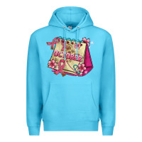Ocean Blue pink cancer ribbon and october calendar Premium Hoodie - AdoDesignShop