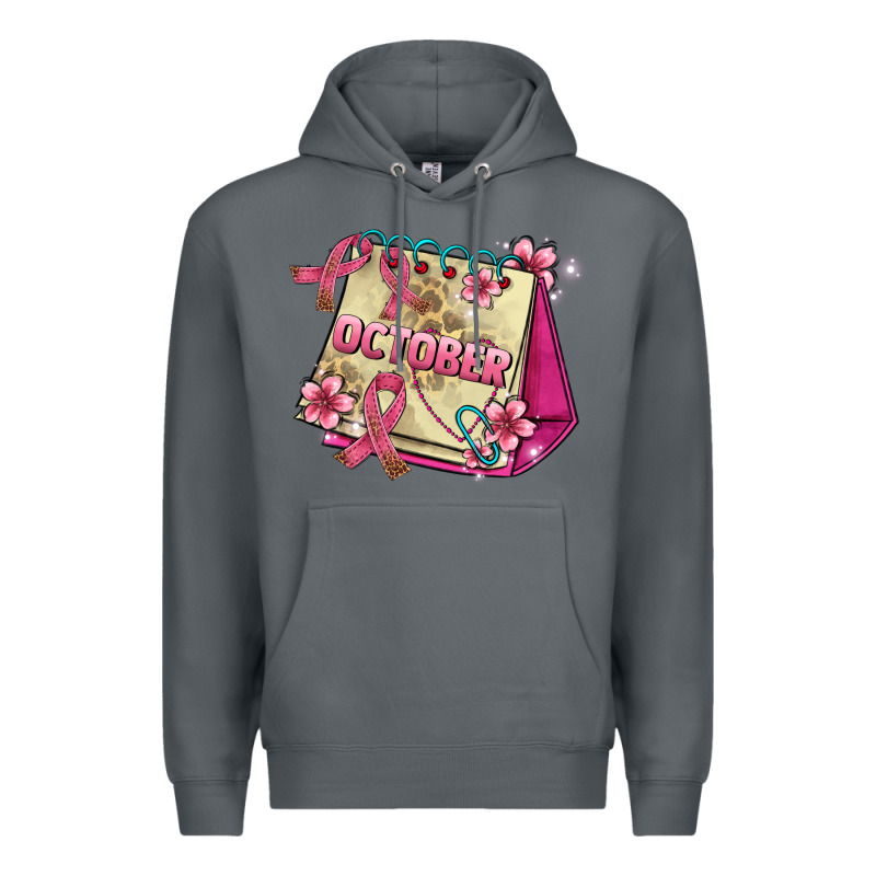 Pink Cancer Ribbon And October Calendar Premium Hoodie by AdoDesignShop | Teevron