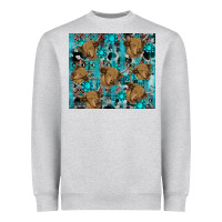 Heather Grey western aztec highland cow Heavyweight Sweatshirt - RanaPortraitStore