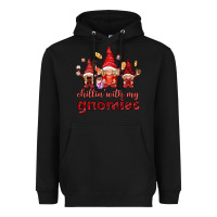 Black chilling with my gnomies Heavyweight Hoodie - NancyCooperArtShop
