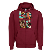 Burgundy love camp Zipper Hoodie - JahusDesignShop