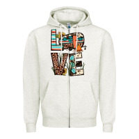 Oatmeal Heather love camp Zipper Hoodie - JahusDesignShop