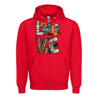 Red love camp Zipper Hoodie - JahusDesignShop