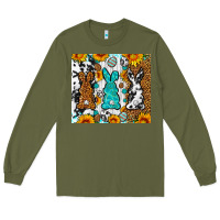 Army Green Easter bunnies leopard cowhide tumbler Easter Day Long Sleeve Tee - Neo Western