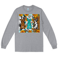 Heather Grey Easter bunnies leopard cowhide tumbler Easter Day Long Sleeve Tee - Neo Western
