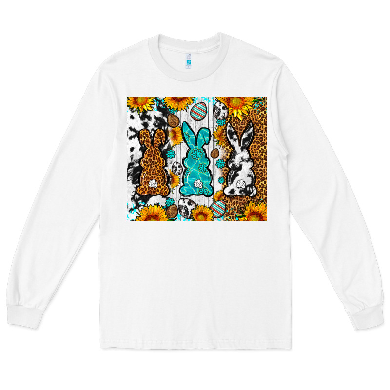Easter Bunnies Leopard Cowhide Tumbler Easter Day Long Sleeve Tee by Neo Western | Teevron