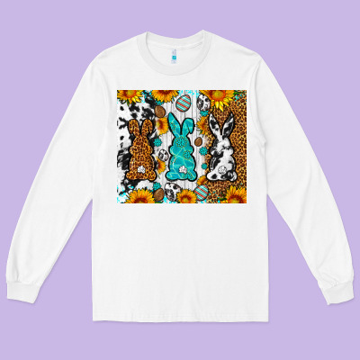 Easter Bunnies Leopard Cowhide Tumbler Easter Day Long Sleeve Tee Designed By Neo Western