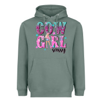 Sage cowgirl sassy with pink cowgirl Heavyweight Hoodie - NancyCooperArtShop
