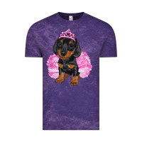 Cloud Purple balerina dachshund with tutu Vintage Tee - RanaPortraitStore
