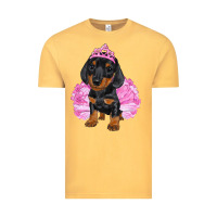 Vintage Mustard balerina dachshund with tutu Vintage Tee - RanaPortraitStore