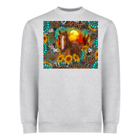 Heather Grey western horse and desert tumbler Heavyweight Sweatshirt - RanaPortraitStore