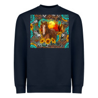 Navy western horse and desert tumbler Heavyweight Sweatshirt - RanaPortraitStore