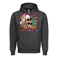 Charcoal Heather when you're dead inside but it's christmas Zipper Hoodie - AdoDesignShop