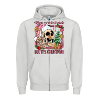 Dove Grey when you're dead inside but it's christmas Zipper Hoodie - AdoDesignShop