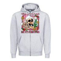 Heather Grey when you're dead inside but it's christmas Zipper Hoodie - AdoDesignShop
