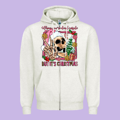 When You're Dead Inside But It's Christmas Zipper Hoodie Designed By Adodesignshop