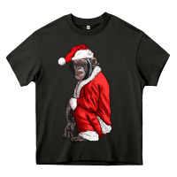Asphalt Chimpanzee With Santa Clothes Heavy Core Tee - LillyAllenDesigns
