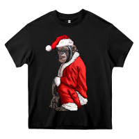 Black Chimpanzee With Santa Clothes Heavy Core Tee - LillyAllenDesigns